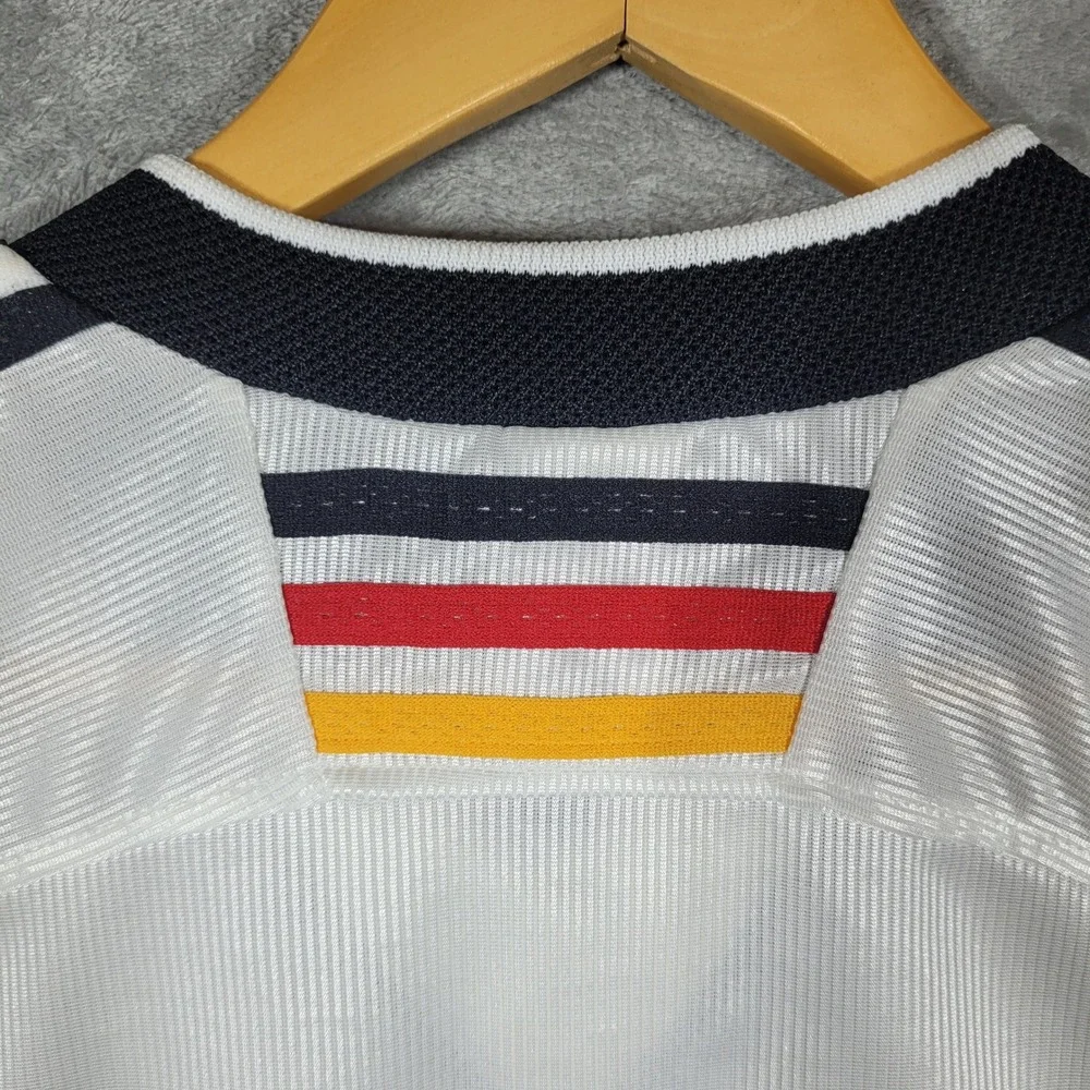 Vintage Adidas Soccer Jersey Men M White Germany DFB National Team Striped 1998